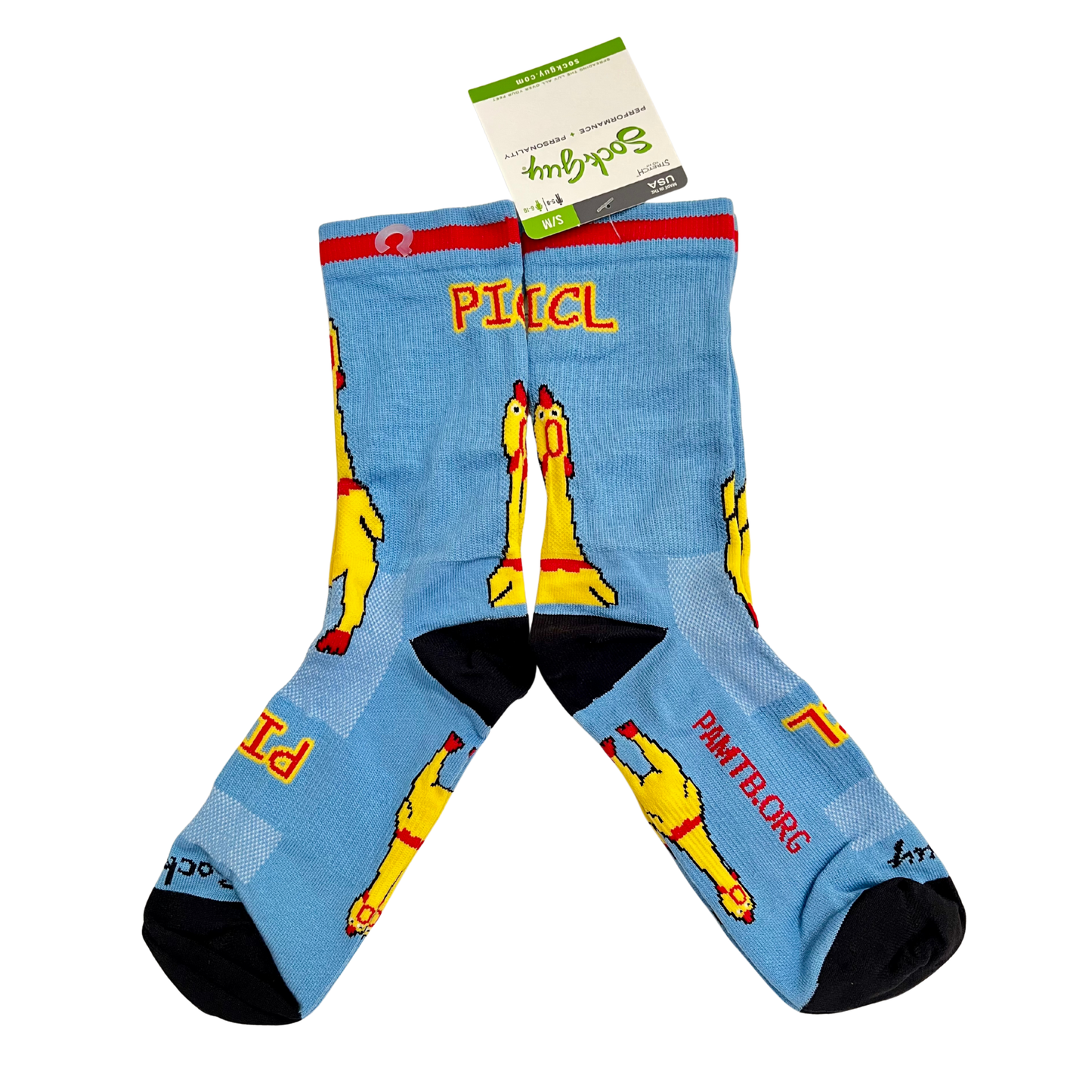Socks - 6" Rubber Chicken - Light Blue - Almost Gone!