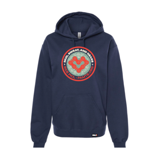 Hoodie - Mud Sweat Gears - Navy - Last one!