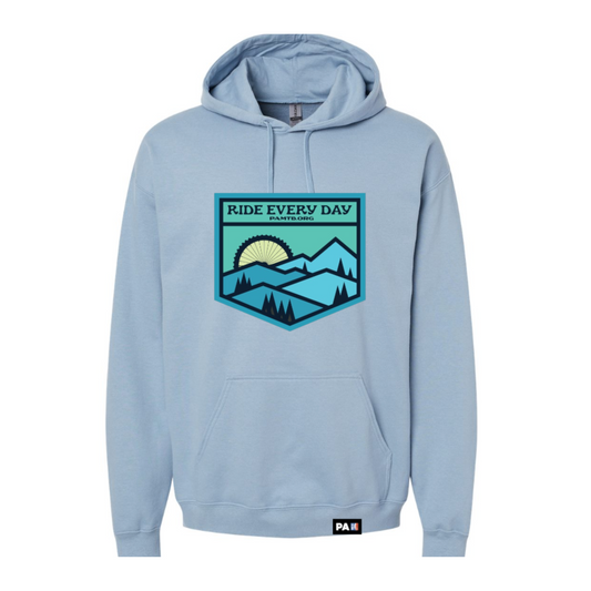 Hoodie - Ride Every Day - Light Blue