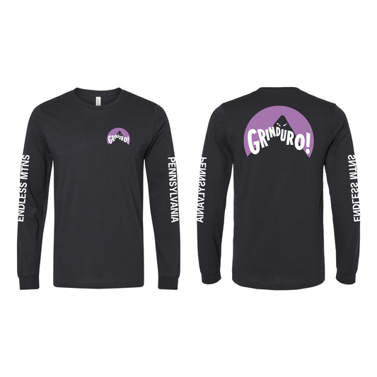 Tee - GRINDURO - Long Sleeve - Black - 100% Polyester